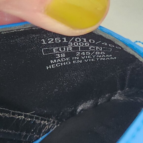 Zara Blue Patent Leather Pointed Toe Kitten Heel Wedge Slingback Shoes Size 38 - Picture 13 of 16